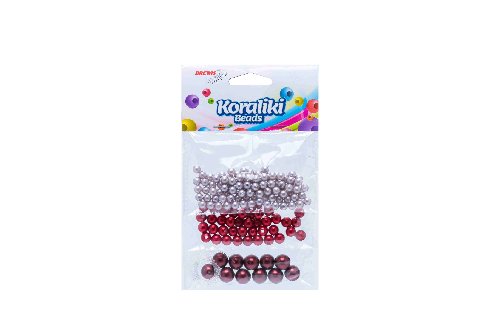 Koraliki 3 kolory KZ6 Brewis czerwone